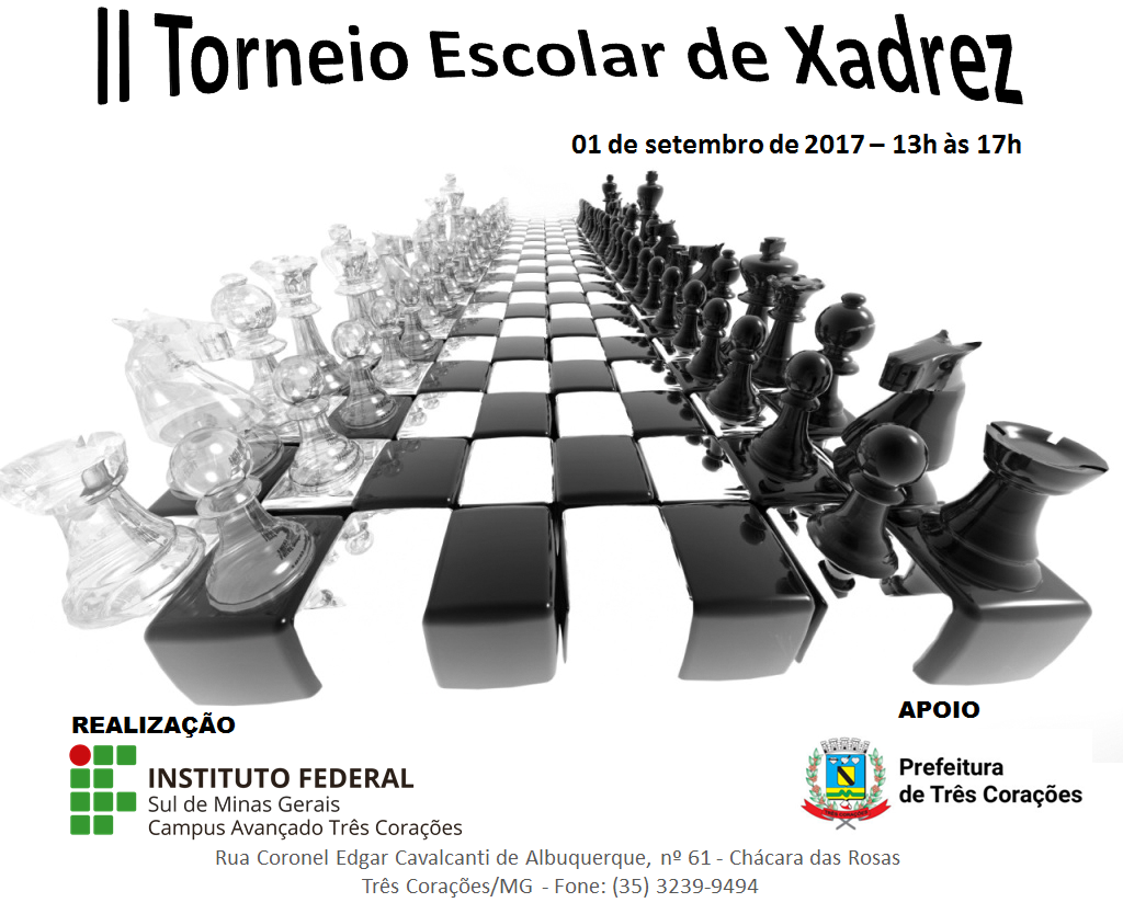 Abertas as inscrições para o 1° Torneio de Xadrez do Instituto de